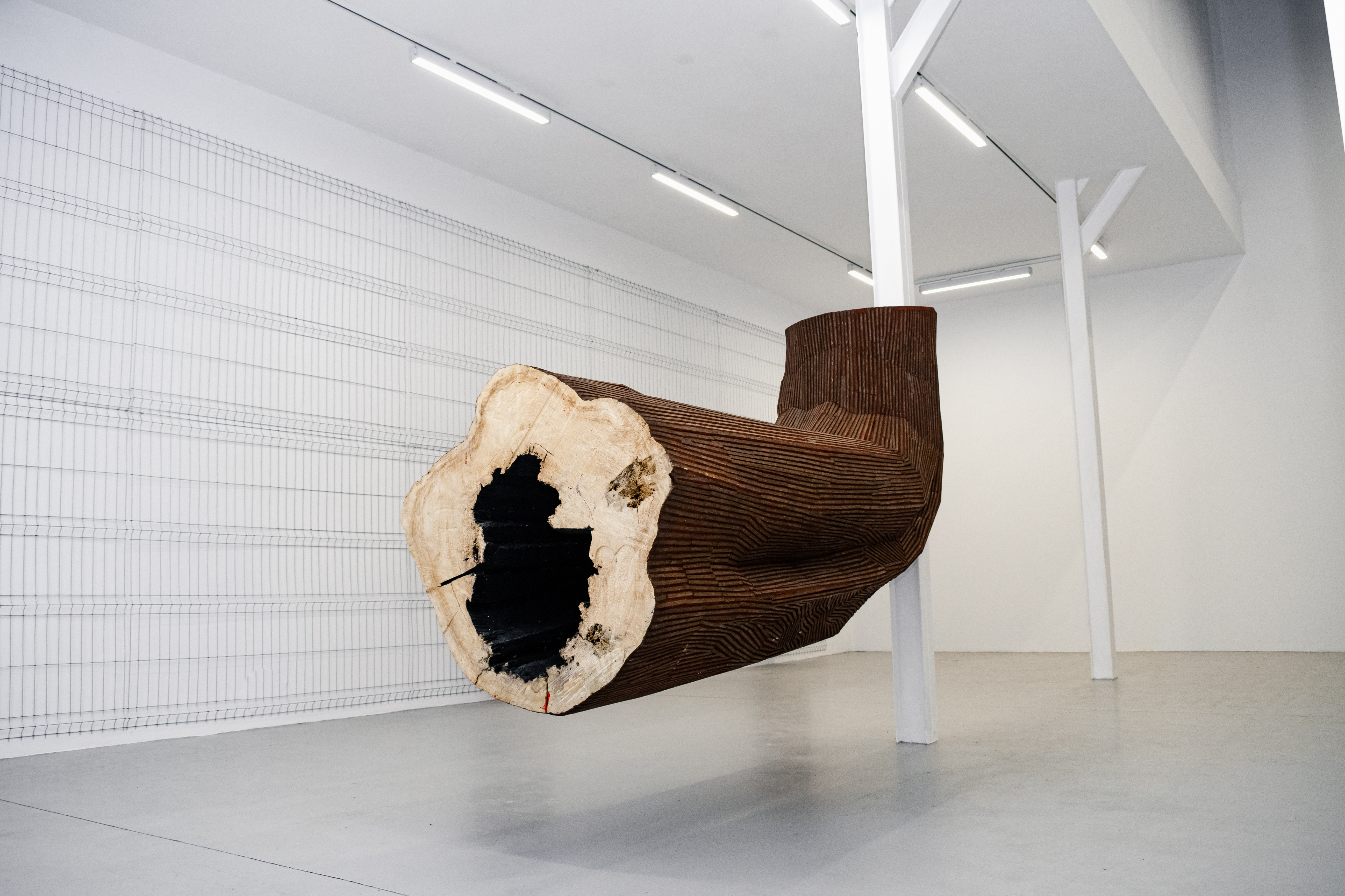 Mircea Roman, Trofeu Găunos, 2024, Wood, 66 1/10 × 108 3/10 × 40 3/5 in | 168 × 275 × 103 cm