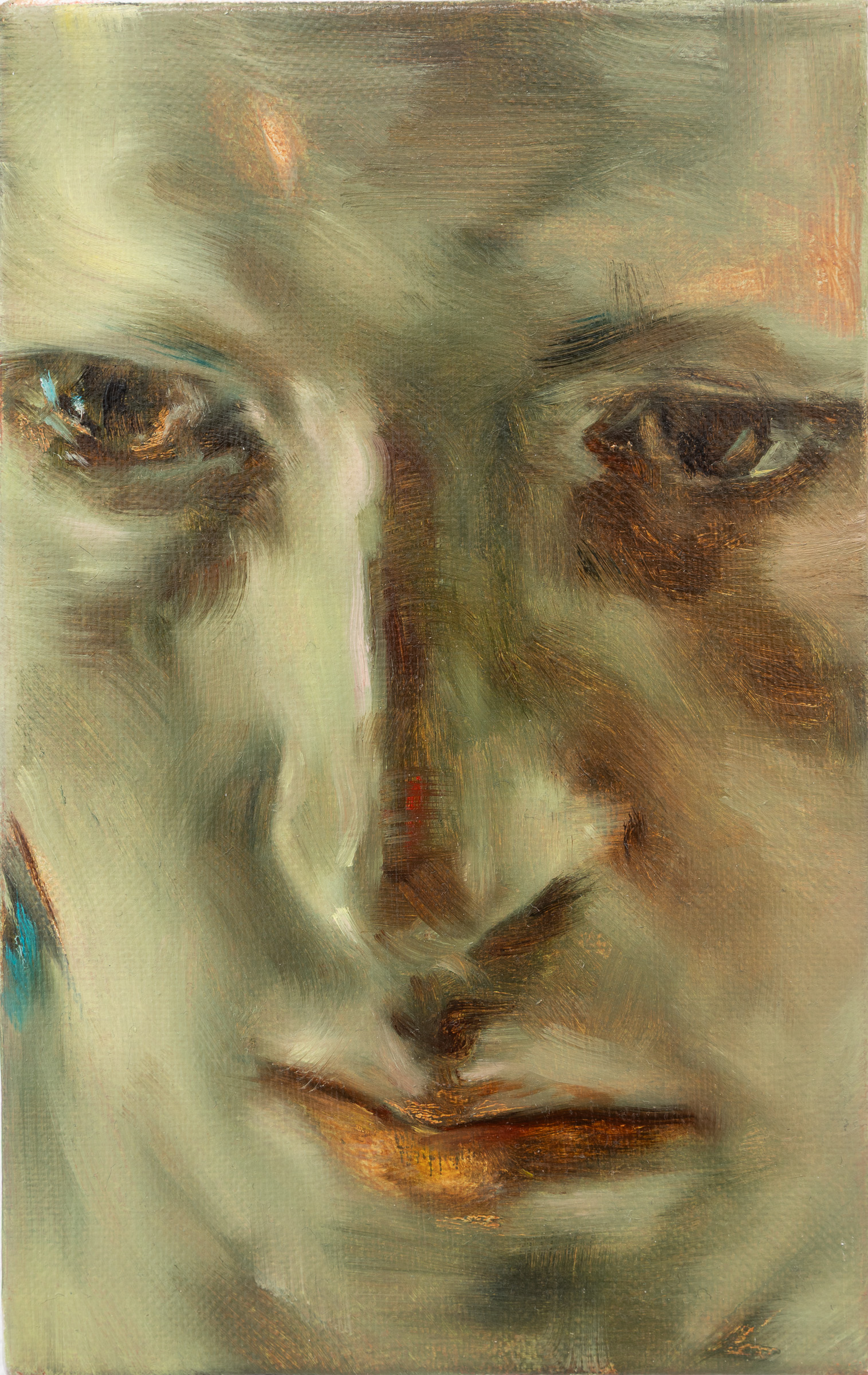 Arthur Lemonier, Green Bath, 2026, Oil on canvas, 8 7/10 × 5 1/2 in | 22 × 14 cm